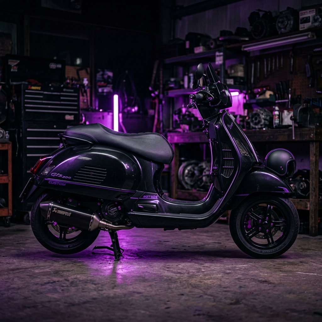 Modified Vespa with Vasscoot premium parts